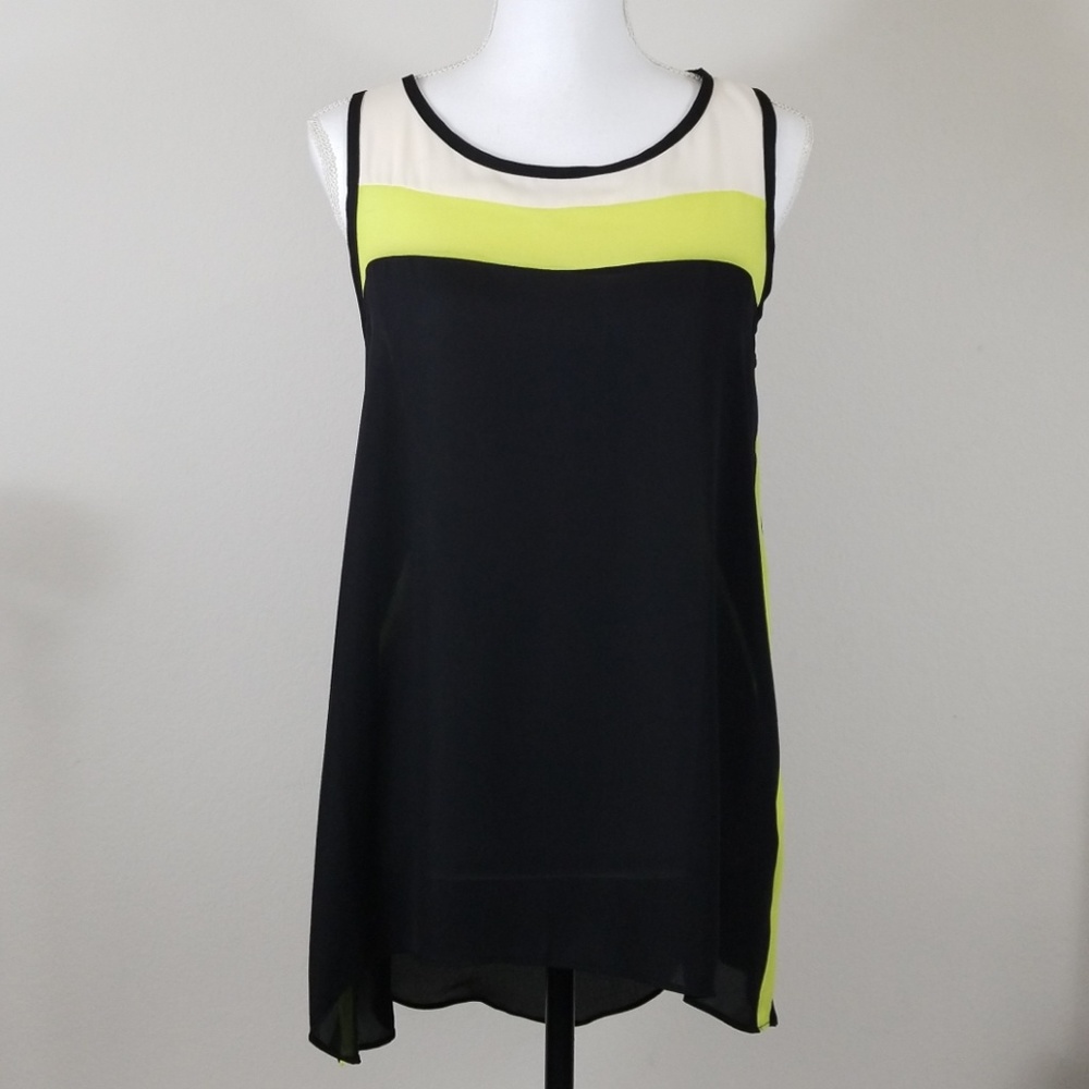 Atina Christina Highlow Tank Top Sheer Blouse C4